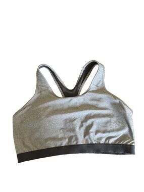 Avia Sports Bra 3XL Gray Black Racerback Medium Support Athletic Activewear